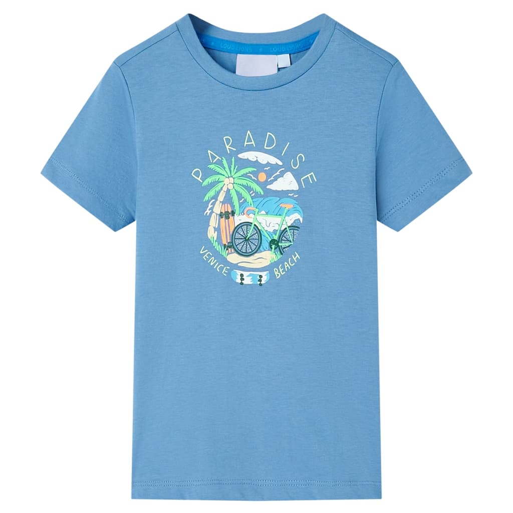 vidaXL Camiseta infantil azul medio 128