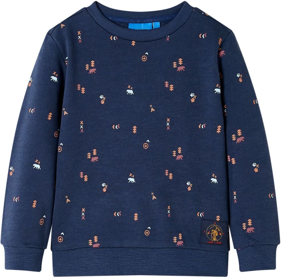 vidaXL Sudadera infantil azul marino mélange 116