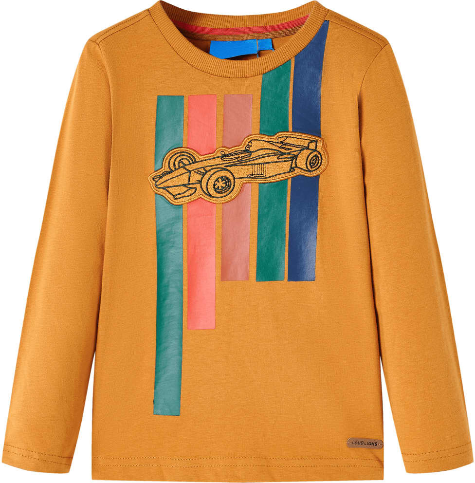 vidaXL Camiseta infantil de manga larga ocre oscuro 116