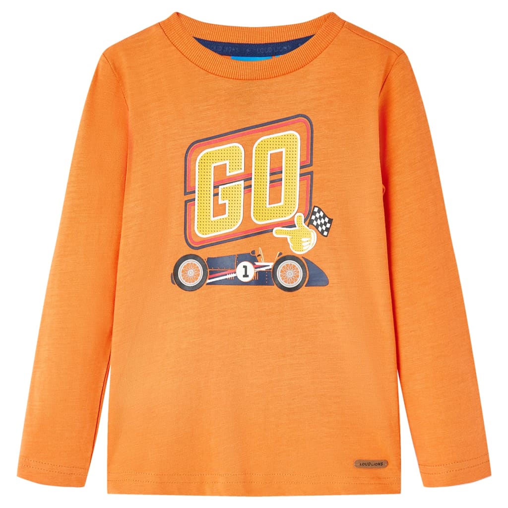 vidaXL Camiseta infantil de manga larga naranja oscuro 128