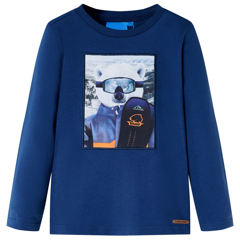 vidaXL Camiseta infantil de manga larga color azul vaquero 116