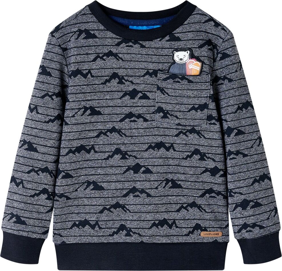 vidaXL Sudadera infantil azul marino mélange 116