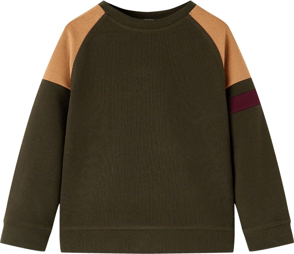 vidaXL Sudadera infantil caqui oscuro y camel 116