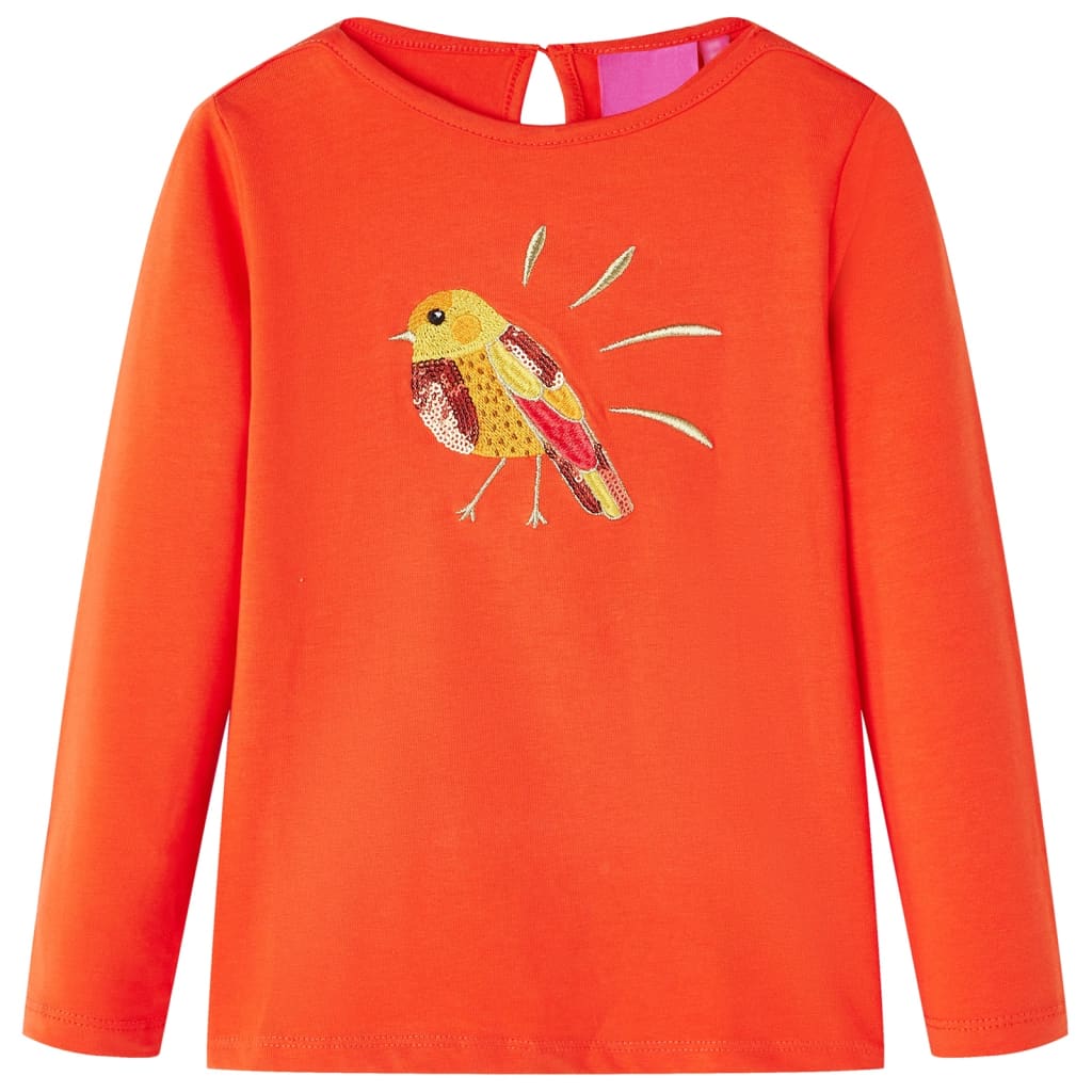 vidaXL Camiseta infantil de manga larga naranja oscuro 128