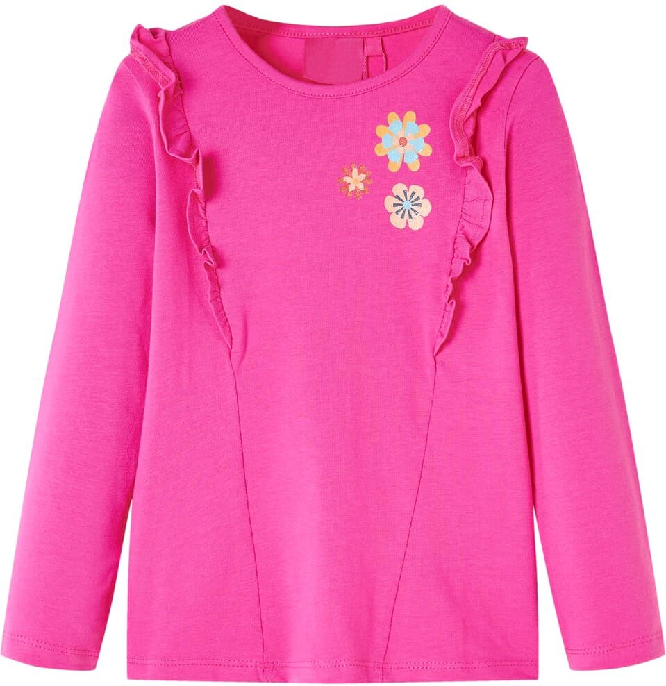 vidaXL Camiseta infantil de manga larga rosa oscuro 128