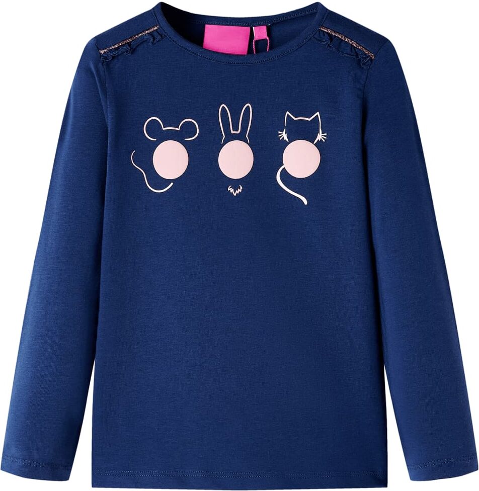 vidaXL Camiseta infantil de manga larga azul marino 128