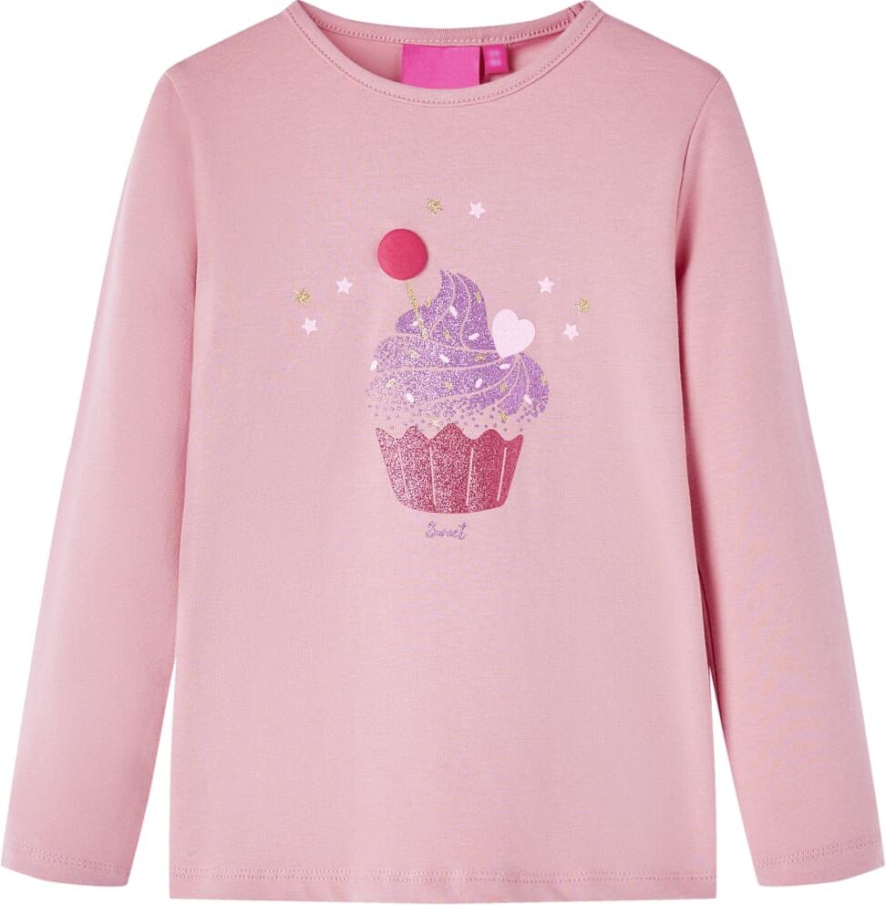 vidaXL Camiseta infantil de manga larga rosa claro 128