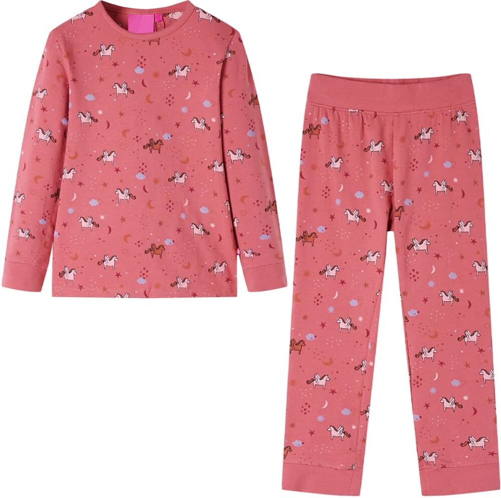 vidaXL Pijama infantil de manga larga rosa 104