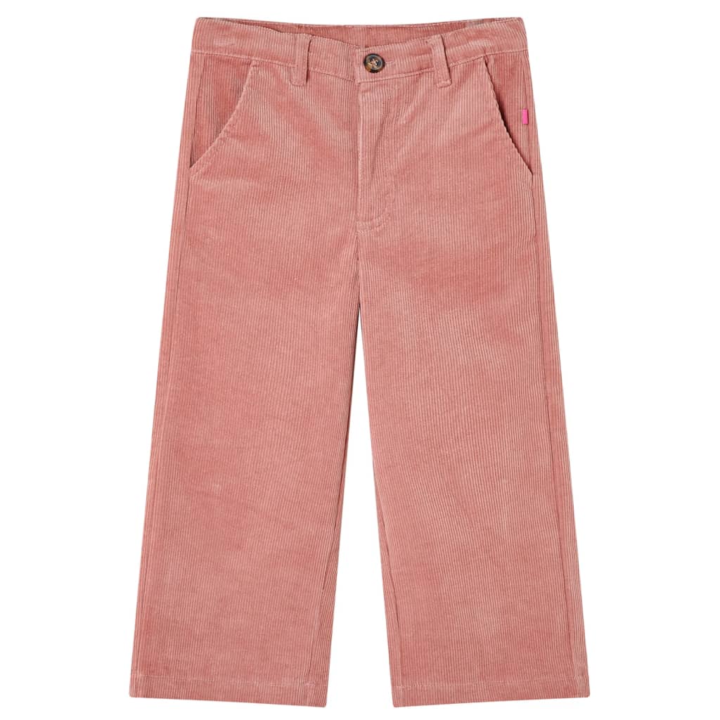 vidaXL Pantalón infantil pana rosa envejecido 116