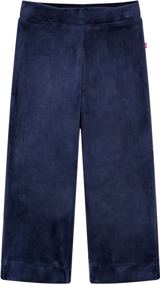 vidaXL Pantalón infantil terciopelo azul oscuro 92