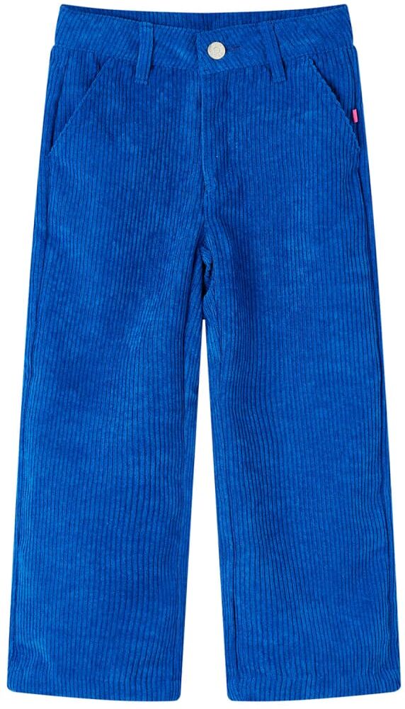 vidaXL Pantalón infantil pana azul cobalto 104