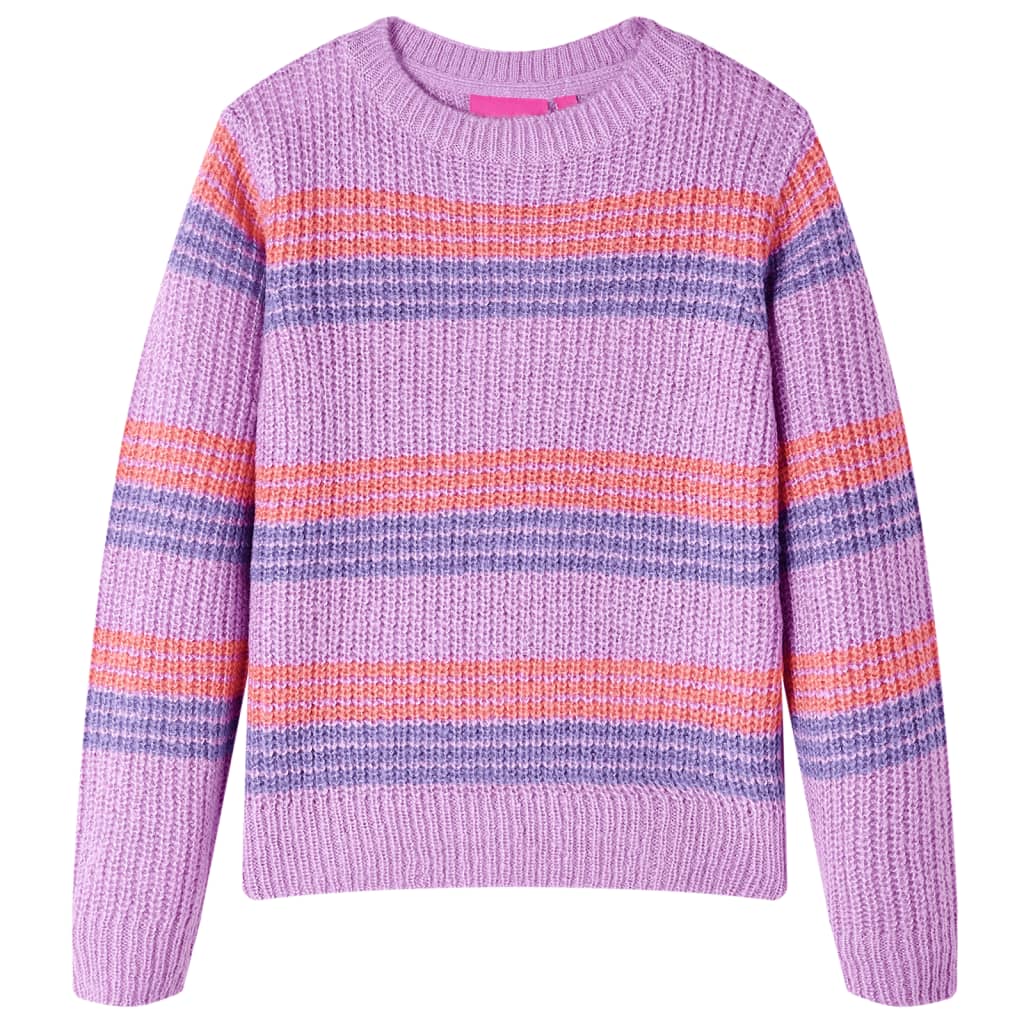 vidaXL Jersey de punto infantil con rayas color lila y rosa 128