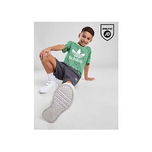 adidas Originals Monogram Print T-Shirt/Shorts Set Children - Mens, Green  - Green - Size: 6-7Y