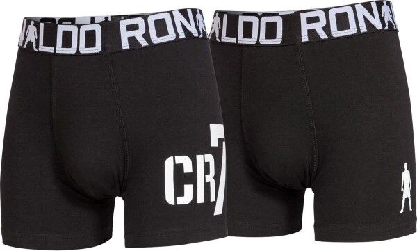 CR7 Cristiano Ronaldo 2 pakkaus Boys Line Trunk - Black  - Size: 840051 - Color: musta