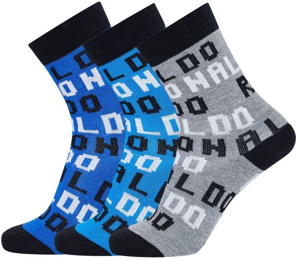 CR7 Cristiano Ronaldo 3 pakkaus Boys Socks - Blue Pattern  - Size: 8470-80 - Color: Sininen kuvioi