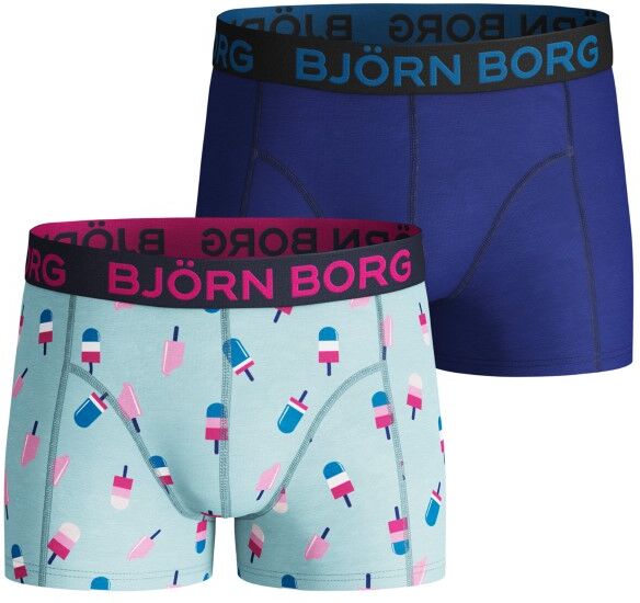 Björn Borg 2 pakkaus Cotton Stretch Shorts For Boys 212 - Blue Pattern  - Size: 2011-1007 - Color: Sininen kuvioi