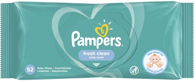 Pampers Baby Wipes Fresh Clean Baby Scent 52 kpl M&auml;rk&auml; puhdistusliina