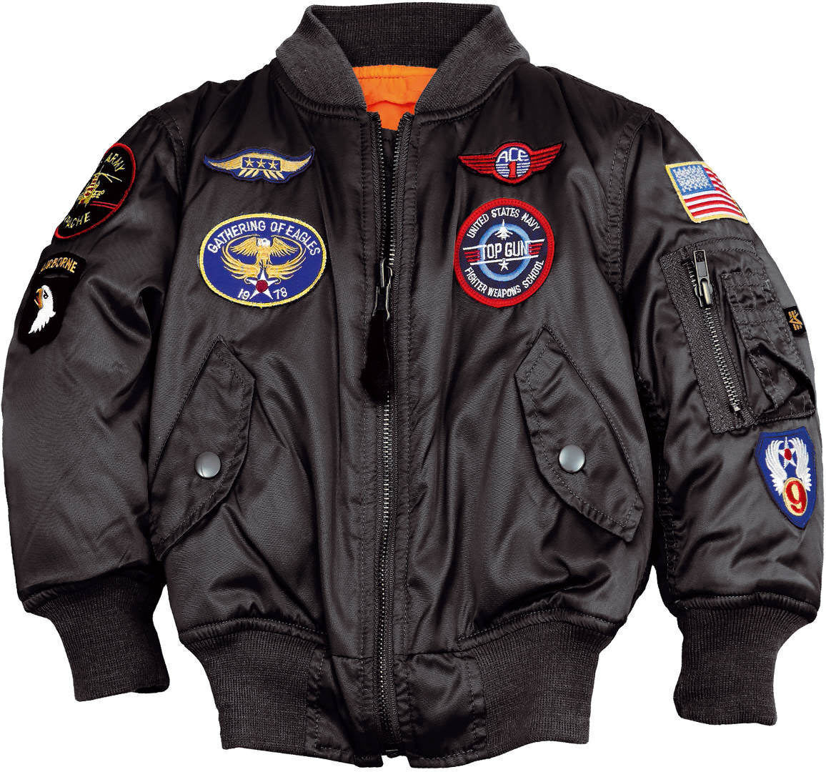 Alpha Industries MA-1 Patch Lasten takki  - Musta - Size: 14 vuotta