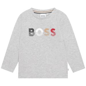 Boss T-shirt manches longues coton GARCON 18M Gris - Publicité