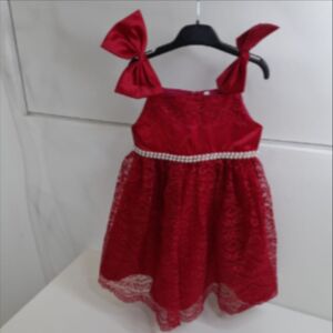 Robe de princesse en dentelle pour bébés filles (110-5ans) Rouge - Publicité