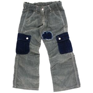 Pantalon velours gris -bleu avec poches jeans- Fille- ONZ-6ans Gris - Publicité