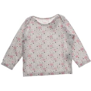 T-shirt manches longues blanche imprimés flocons de neige roses -Fille-In Extenso-6mois Blanc - Publicité