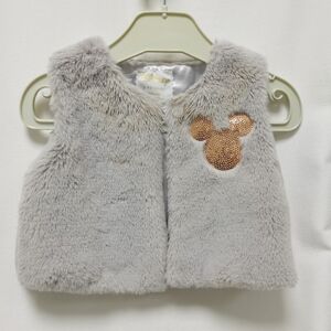 Gilet sans manches - gris - fausse fourrure - tout doux - 12-18 mois - 86 cm - mickey Gris - Publicité