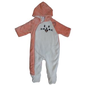 Surpyjama à capuche brodé rose et blanc en fausse fourrure - U tout petits - Taille 9 mois Rose - Publicité