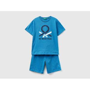 United Colors of Benetton Benetton, Pyjama Court Bleu À Logo, taille M, Bleu, Enfants - Publicité