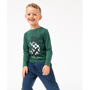 Tee-shirt à manches longues avec inscription garçon - 5 - vert - GEMO vert - Publicité