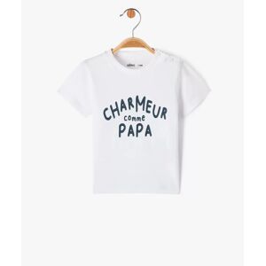 Tee-shirt manches courtes à message fantaisie bébé garçon - 6M - blanc - GEMO blanc - Publicité
