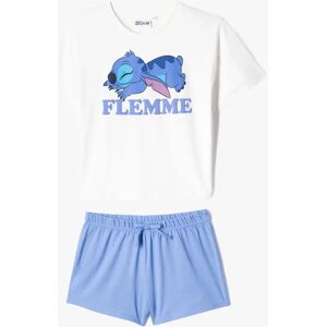 Pyjashort bicolore avec motif Stitch fille - Disney - 14 - blanc - LILO & STITCH blanc - Publicité