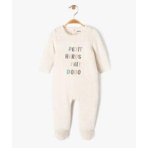 Pyjama en velours avec message brodé bébé garçon - 9M - beige - GEMO beige - Publicité