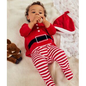 Pyjama de Noël velours avec bonnet bébé - 9M - rouge - GEMO rouge - Publicité