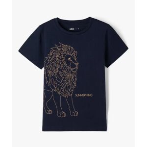 Tee-shirt manches courtes avec motif lion garçon - 8 - marine - GEMO marine - Publicité