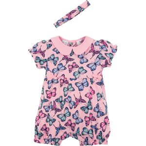 bonprix Combishort bébé + bandeau (Ens. 2 pces.) rose 68/74/80/86/56/62/92/98 - Publicité