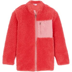 bonprix Veste enfant en maille polaire peluche avec poche poitrine rouge 128/134/116/122/152/158/164/170/140/146/176/182 - Publicité