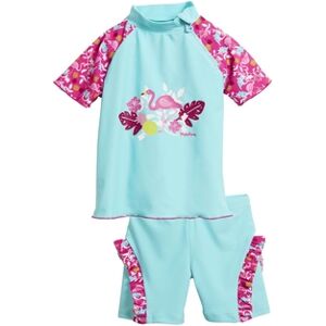 Playshoes Ensemble bain anti-UV enfant bleu flamant rose