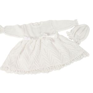 HOBEA Robe de bapteme enfant Joahanna bonnet blanc