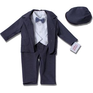 HOBEA Costume de baptême enfant Elias 5 pièces gris foncé 80 (12 mois)