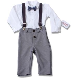 HOBEA Costume de bapteme enfant Jakob 4 pieces gris fonce