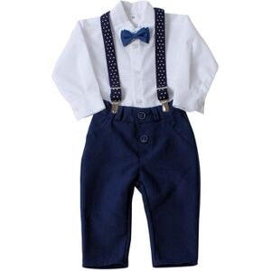 HOBEA Costume de bapteme enfant Jonas 4 pieces bleu fonce