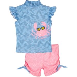 Playshoes Maillot de bain enfant 2 pieces anti-UV crabe bleu/rose