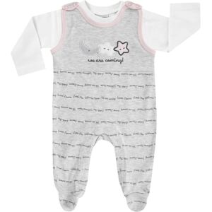 JACKY Ensemble grenouillere et t-shirt enfant WELCOME melange gris/blanc