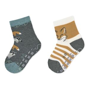 Sterntaler Chaussettes antiderapantes enfant animaux foret anthracite lot de 2