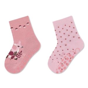 Sterntaler ABS socks double pack fawn and polka dots pink