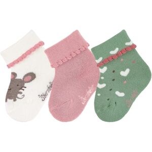 Sterntaler Chaussettes pour bebe, lot de 3 souris ecrues