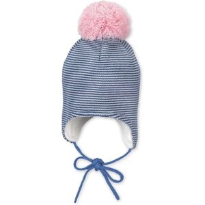 Sterntaler Chapeau tricote en coton biologique Bleu moyen