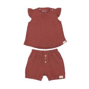 Sterntaler Set chemise et pantalon court rouge clair