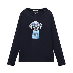 TOM TAILOR T-shirt manches longues dalmatien bleu capitaine ciel